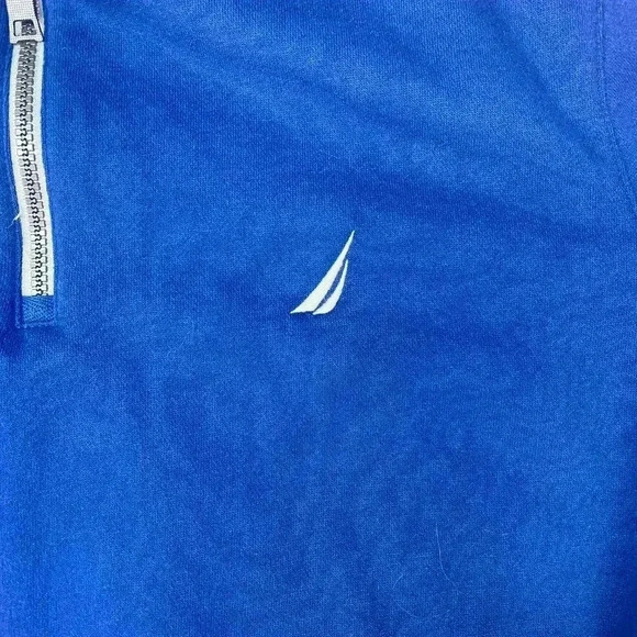 NAUTICA 1/4 Quarter Zip Cotton Blend Jumper Sweatshirt Mens Size L - Picture 6 of 10